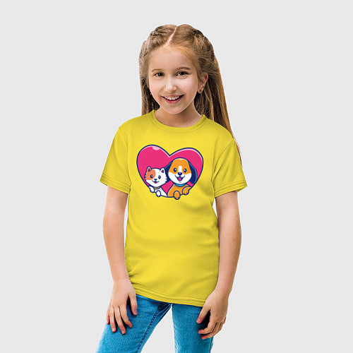 Детская футболка Pets friends / Желтый – фото 4