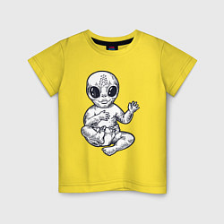 Футболка хлопковая детская Baby alien, цвет: желтый