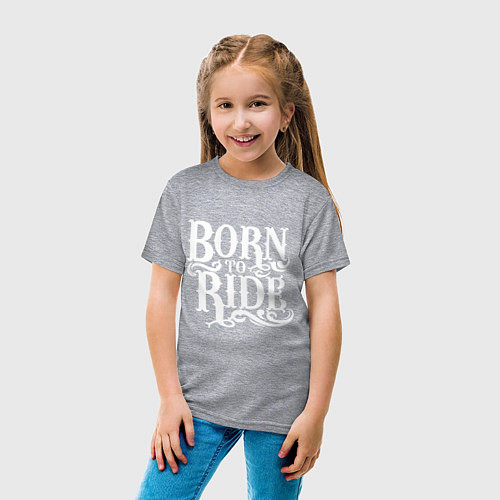 Детская футболка Born to ride - рожденный ездить / Меланж – фото 4