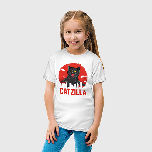 Детская футболка Catzilla / Белый – фото 4