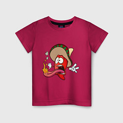 Футболка хлопковая детская Горячий мексиканский перец, цвет: маджента