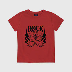 Футболка хлопковая детская Rock - guitar, цвет: красный