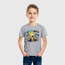 Футболка хлопковая детская Bart Simpson - punks not dead, цвет: меланж — фото 2