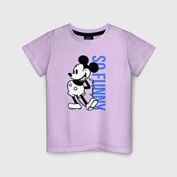 Футболка хлопковая детская So funny Mickey, цвет: лаванда