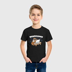 Футболка хлопковая детская Web designer, цвет: черный — фото 2