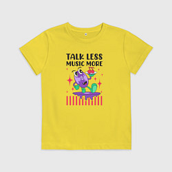 Детская футболка Веселый диск,меньше говори больше музыки