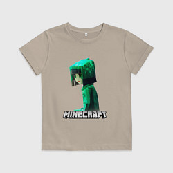 Детская футболка Minecraft девушка с зелеными волосами