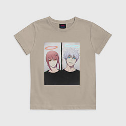 Детская футболка Сатору Годжо и Макима арт