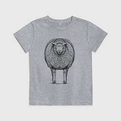 Детская футболка Овца анфас