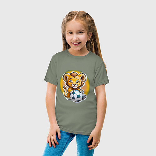 Детская футболка Львенок и футбольный мяч / Авокадо – фото 4