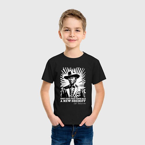 Детская футболка Иствуд кино вестерн / Черный – фото 3