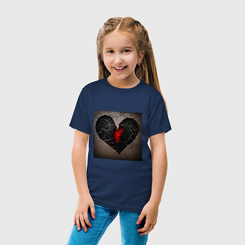 Детская футболка Треск в сердце / Тёмно-синий – фото 4