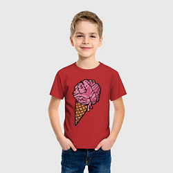 Футболка хлопковая детская Brain ice cream, цвет: красный — фото 2