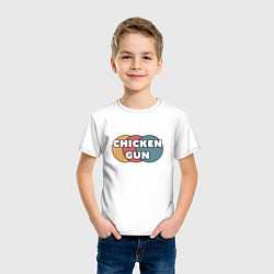Футболка хлопковая детская Chicken gun круги, цвет: белый — фото 2