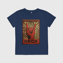 Детская футболка Rock tune up turn loud жест коза