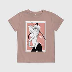 Детская футболка Человек бензопила Пауэр в офисном костюме