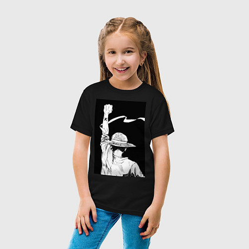 Детская футболка Ван Пис Луффи Монки Д / Черный – фото 4
