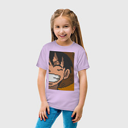 Футболка хлопковая детская Ван Пис Луффи Монки Д пиксельный, цвет: лаванда — фото 2