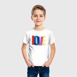 Футболка хлопковая детская Наложенный love, цвет: белый — фото 2