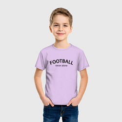 Футболка хлопковая детская Football never alone - motto, цвет: лаванда — фото 2