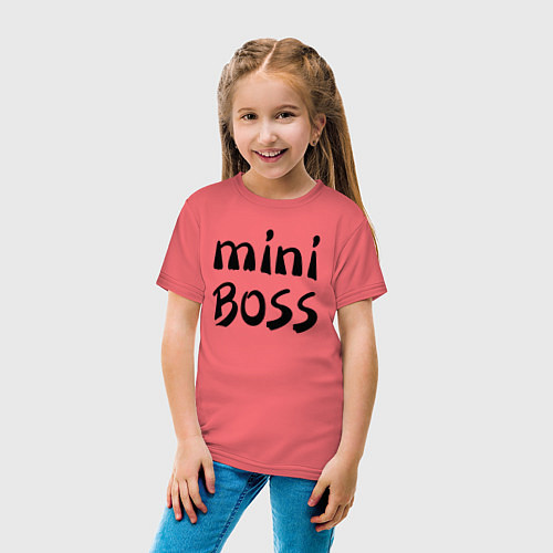 Детская футболка Mini boss / Коралловый – фото 4