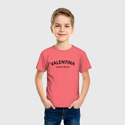 Футболка хлопковая детская Valentina never alone - motto, цвет: коралловый — фото 2