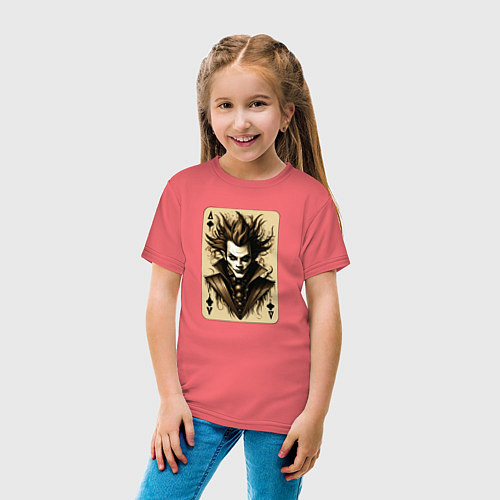 Детская футболка Джокер сепия / Коралловый – фото 4
