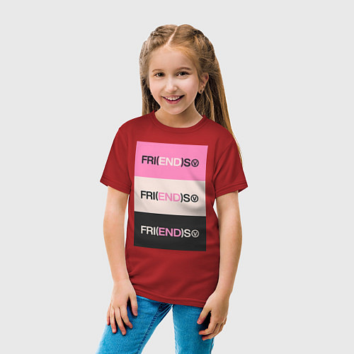 Детская футболка V Fri END S - friends song / Красный – фото 4