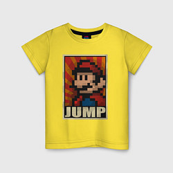 Футболка хлопковая детская Jump Mario, цвет: желтый