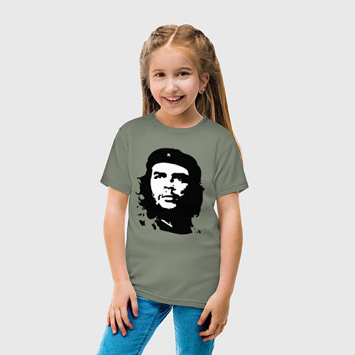 Детская футболка Черно-белый силуэт Че Гевара / Авокадо – фото 4