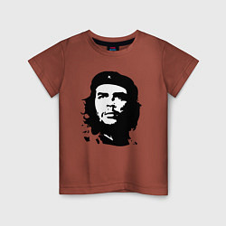 Футболка хлопковая детская Черно-белый силуэт Че Гевара, цвет: кирпичный