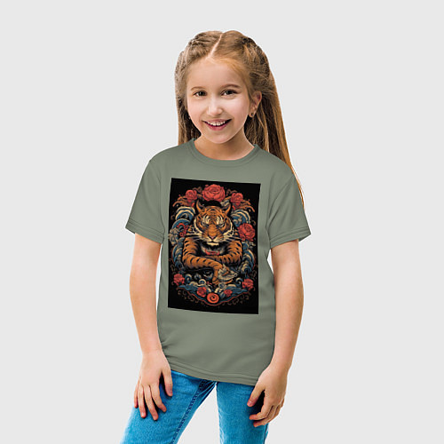 Детская футболка Боевой тигр Муай Тай / Авокадо – фото 4