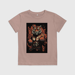 Детская футболка Тайский бокс тигр в стойке