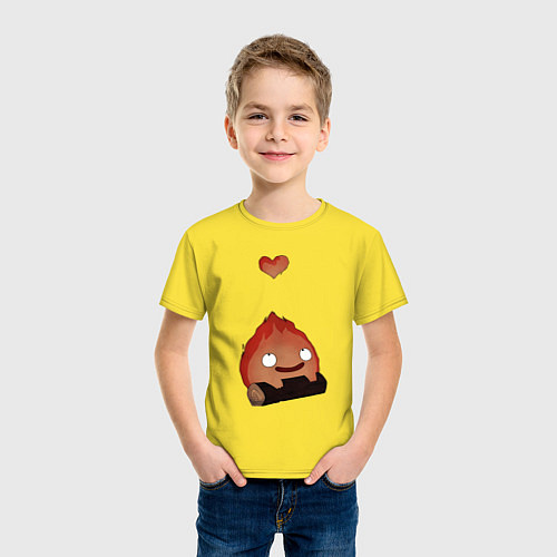 Детская футболка Кальцифер сердце / Желтый – фото 3