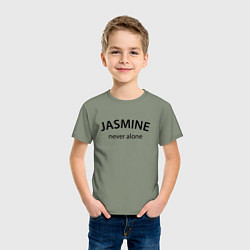 Футболка хлопковая детская Jasmine never alone - motto, цвет: авокадо — фото 2