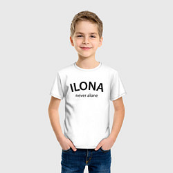 Футболка хлопковая детская Ilona never alone - motto, цвет: белый — фото 2