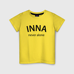 Футболка хлопковая детская Inna never alone - motto, цвет: желтый