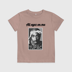 Футболка хлопковая детская 2pac Art All eayz on me, цвет: пыльно-розовый