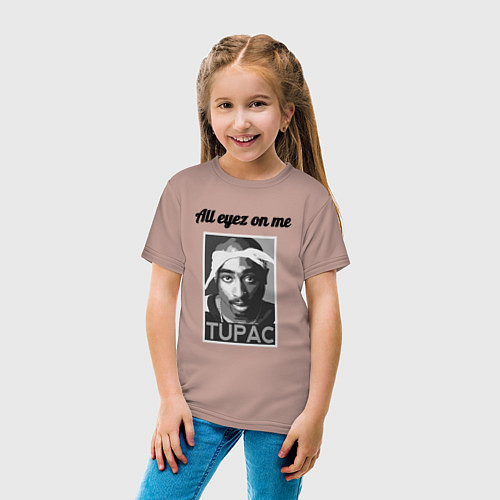 Детская футболка 2pac Art All eayz on me / Пыльно-розовый – фото 4
