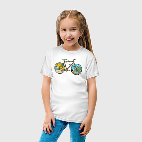 Детская футболка Nature bike / Белый – фото 4