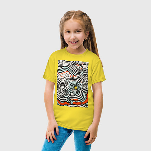Детская футболка Хаотичный узор / Желтый – фото 4