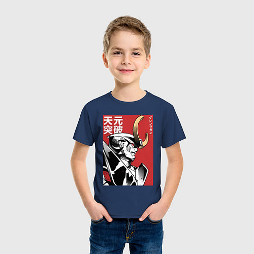 Детская футболка Гуррен-Лаганн пронзающий небеса / Тёмно-синий – фото 3
