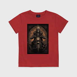 Детская футболка Старый скелет едет на старом мотоцикле