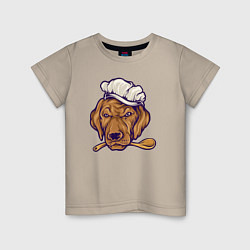 Футболка хлопковая детская Chef dog, цвет: миндальный