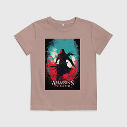 Детская футболка Assassins creed red blue abstract