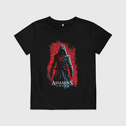 Детская футболка Assassins creed на фоне красной стены