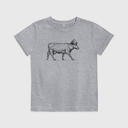 Детская футболка Корова новогодняя