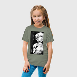 Футболка хлопковая детская Евангелион Рей Аянами пилот, цвет: авокадо — фото 2