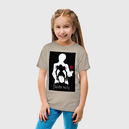 Детская футболка Тетрадь смерти Рюк яблоко / Миндальный – фото 4
