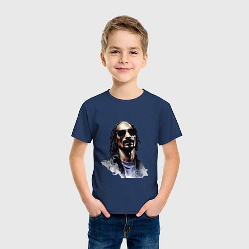 Детская футболка Snoop dog / Тёмно-синий – фото 3